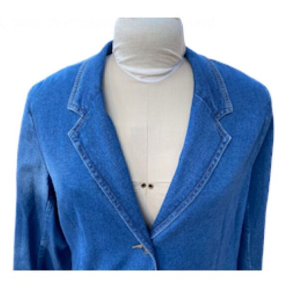 Orvis Women’s Denim Car Coat/Blazer 3 Button Front Sz. 18 - Picture 3 of 13